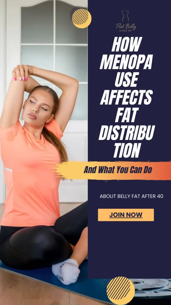 How Menopause Affects Fat Distribution — And What You Can Do About Belly Fat After 40 11 Illustration showing how menopause changes fat distribution in women over 40, highlighting increased belly fat.
