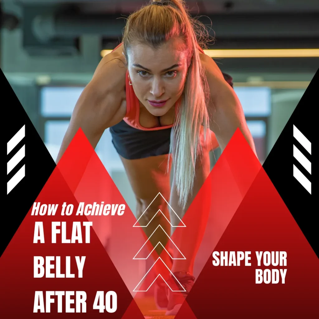 How to Achieve a Flat Belly After 40: Expert Tips for Women 11 "Fit middle-aged woman doing core exercises to achieve a flat belly after 40, healthy lifestyle concept for women over 40"