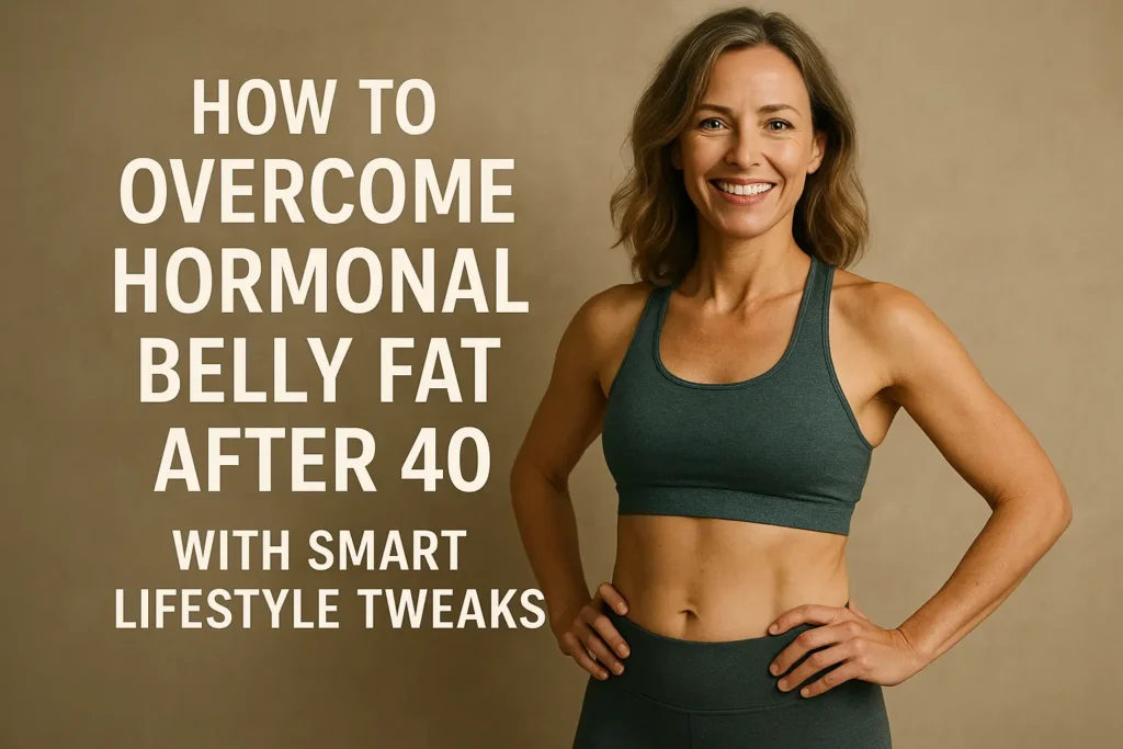 How to Overcome Hormonal Belly Fat After 40 with Smart Lifestyle Tweaks 1 Woman over 40 exercising and following healthy lifestyle habits to overcome hormonal belly fat after 40