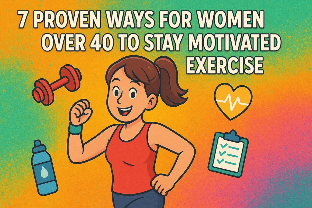7 Proven Ways for Women Over 40 to Stay Motivated to Exercise 1 Fit woman over 40 exercising outdoors to stay motivated to exercise and maintain a healthy lifestyle