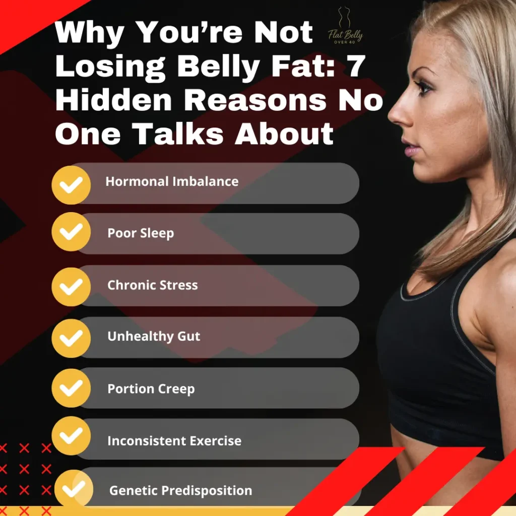 Why You’re Not Losing Belly Fat: 7 Hidden Reasons No One Talks About 11 Not losing belly fat – visual explanation of hidden causes