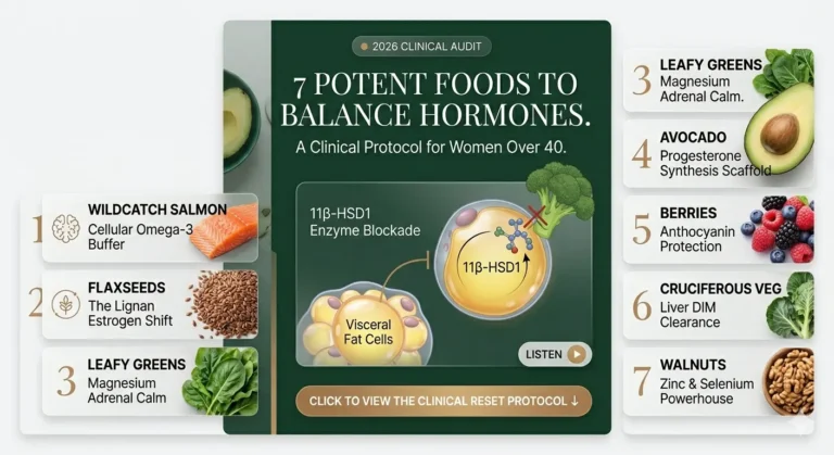 Flat belly lifestyle with healthy foods and active habits