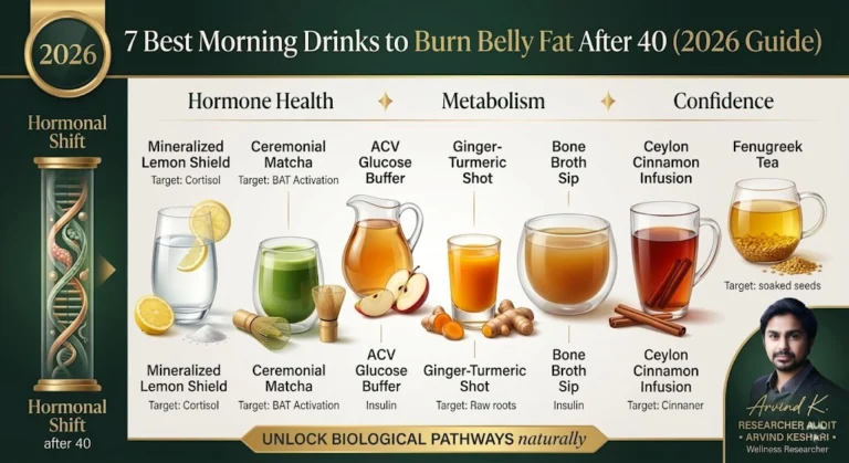 7 Best Morning Drinks for Fat Loss after 40 - Metabolic Reset Protocol by Arvind Keshari.